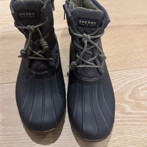 Sperry Saltwater Charcoal Quilted Duck Boots